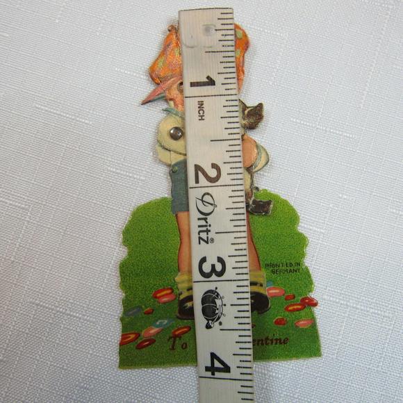 Vintage Valentine Card Mechanical Boy Puppy Dog Moving Eyes Arms Germany 20s-30s - Picture 11 of 12